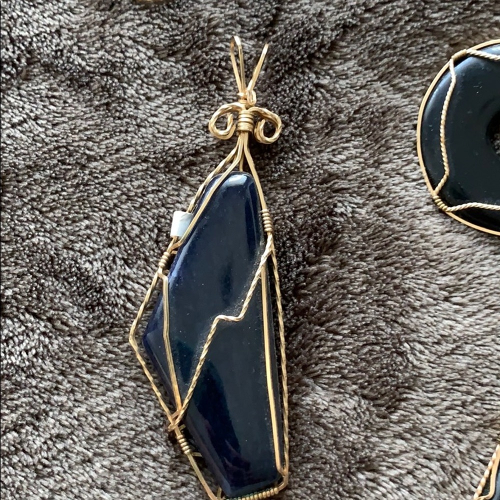 Onyx necklace & Obsidian pendant bundle - Picture 3 of 7